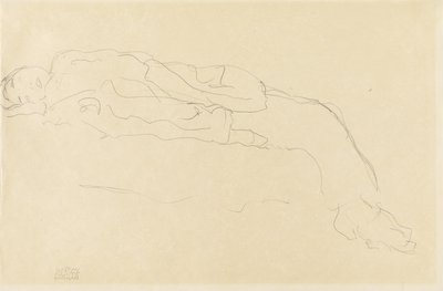Woman Lying on a Sofa by Gustav Klimt
